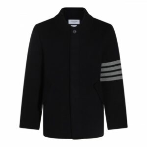 Thom Browne - Navy Blue Wool Coat 4