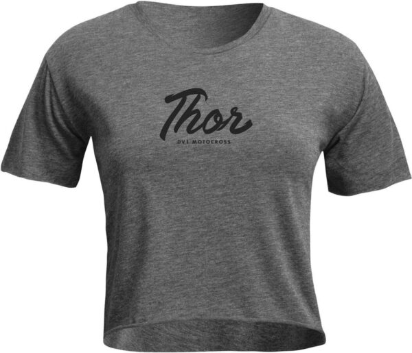 Thor Script Crop Ladies T-Shirt, grey, Size L for Women