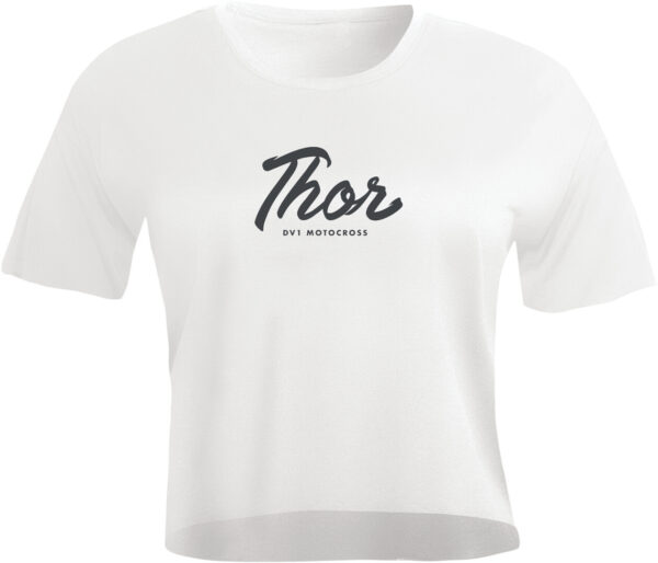 Thor Script Crop Ladies T-Shirt, white, Size XL for Women