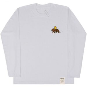 Tiger Graphic White Clip Long Sleeve T-shirt White