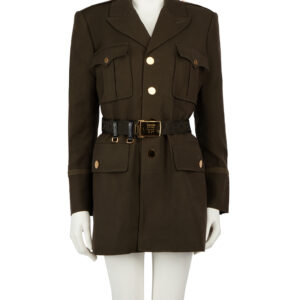 Tom Ford Khaki Wool Belted Military Style Coat