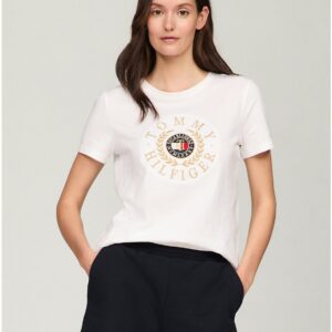 Tommy Hilfiger Women's Embroidered Tommy Laurel Logo T-Shirt - White - XXL