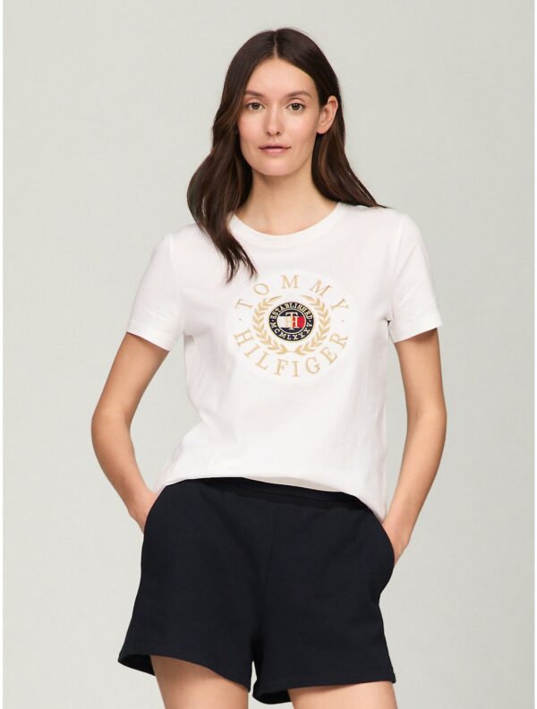 Tommy Hilfiger Women's Embroidered Tommy Laurel Logo T-Shirt - White - XXL