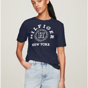 Tommy Hilfiger Women's Hilfiger Varsity Logo T-Shirt - Blue - XS