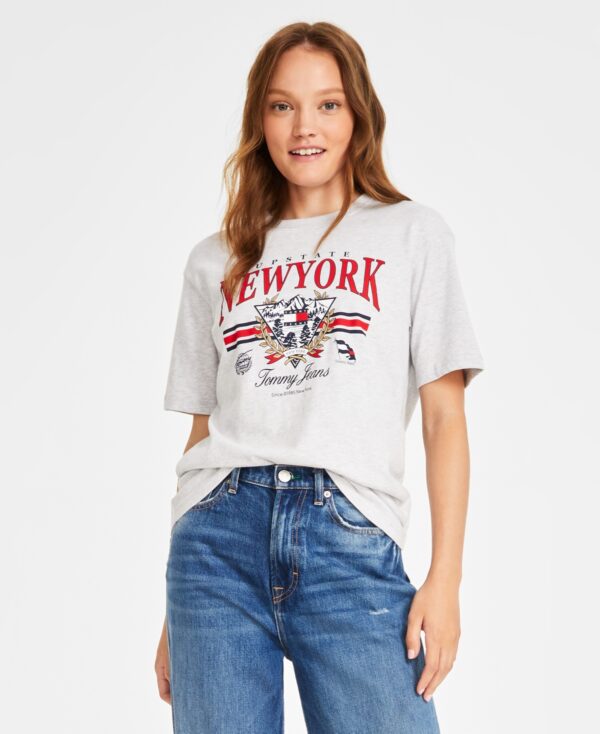 Tommy Jeans Women's Cotton New York T-Shirt - Silver Grey Heather