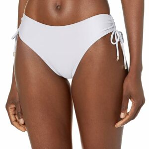 Calvin Klein Women's Side Shirred Bikini Swimsuit Bottom (Soft White) Women's Swimwear