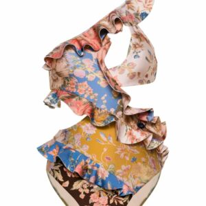 ZIMMERMANN- Floral Print One-shoulder Swimsuit