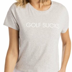 TravisMathew Womens Ten for Ten Golf T-Shirt - Grey, Size: Medium