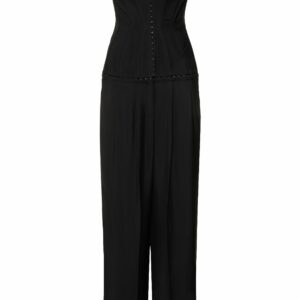 Twill Off-shoulder Bustier Jumpsuit