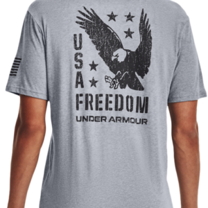 Under Armour Freedom AMP 2 Short-Sleeve T-Shirt for Men - Steel Light Heather/Jet Gray - S