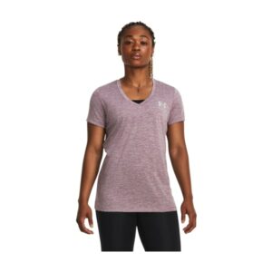 Under Armour Freedom Tech V-Neck Short-Sleeve T-Shirt for Ladies - Misty Purple Heather - M