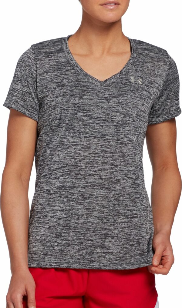 Under Armour Women's Tech Twist V-Neck T-Shirt, Small, Black