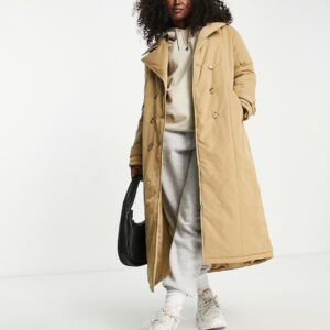 Urban Code padded trench coat in camel-Brown