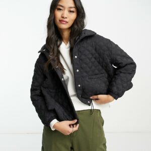 Urban Revivo padded quilted jacket in black