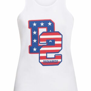 Usa Logo Printed Cotton Tank Top