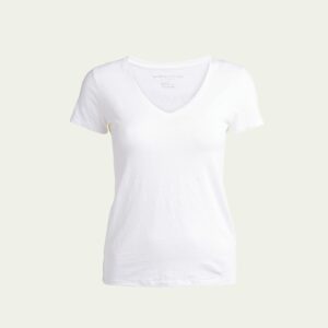 V-Neck Short-Sleeve Stretch Linen T-Shirt