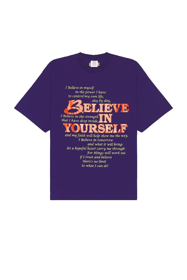 VETEMENTS Believe In Yourself T-shirt in Blue