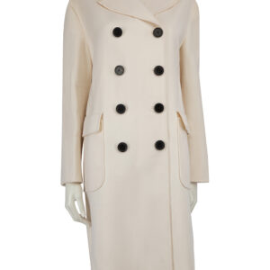 Valentino Garavani Cream Wool Double-Breasted Coat