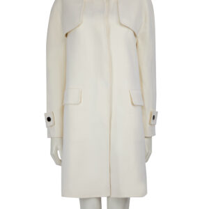 Valentino Garavani Ecru Virgin Wool Single Breasted Coat