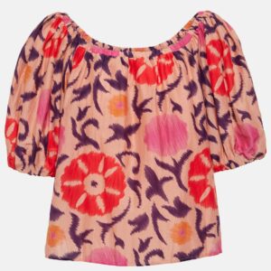 Velvet Edlin printed cotton and silk top