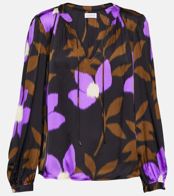 Velvet Isa printed satin top