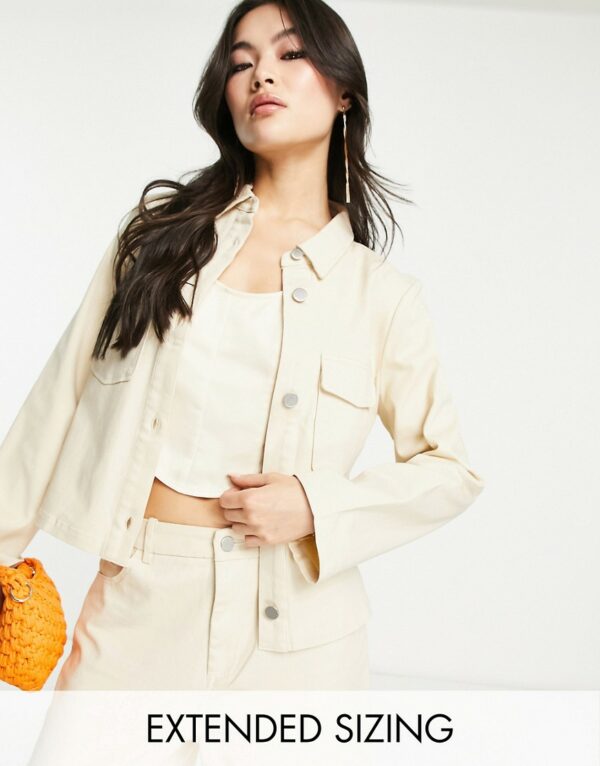 Vero Moda X Joann Van Den Herik utility cropped jacket co-ord in stone-Neutral