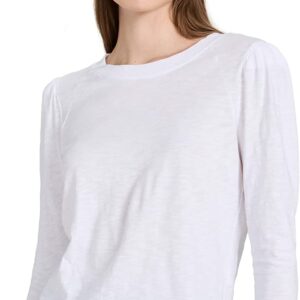 Veronica Beard Jean Women's Mason Baseball Tee, White Long Sleeve T-Shirt