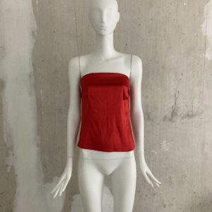 Veronique Branquinho Ss2004 Archive Silk Bustier in Red, Women's (Size Medium)