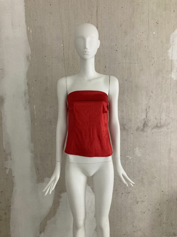 Veronique Branquinho Ss2004 Archive Silk Bustier in Red, Women's (Size Medium)