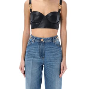 Versace Medusa '95 Leather Bustier Top