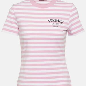 Versace Striped cotton-blend jersey T-shirt