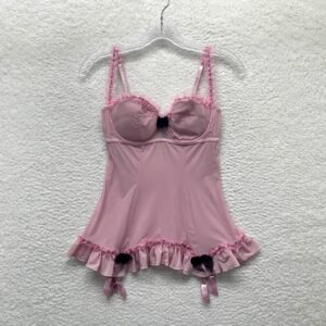 Victorias Secret Victoria's Secret Lingerie Cami Camisole Womens 34C Pink Ruffle Padded Bow in White