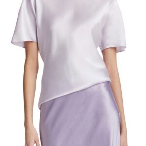 Vince Bias Cut Silk Satin T-Shirt in Sweet Pea at Nordstrom, Size X-Large