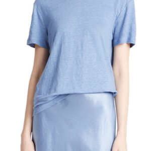 Vince Crewneck Linen T-Shirt in Azure Gem at Nordstrom, Size Large