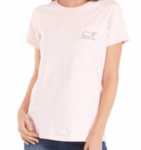 Vineyard Vines Women's Short Sleeve Whale Pocket T-Shirt, Pink, X-Large