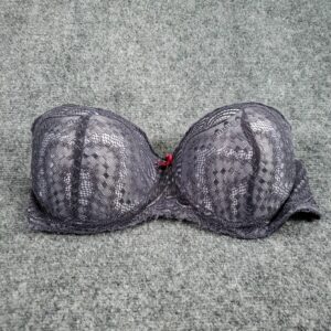 Vintage Marilyn Monroe Bra Womens 34D Strapless Push Up Lace Gray Blue Underwired in White