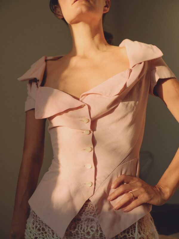 Vintage Vivienne Westwood Gold Label 1990S Bustier Blush Pink U.k. 12