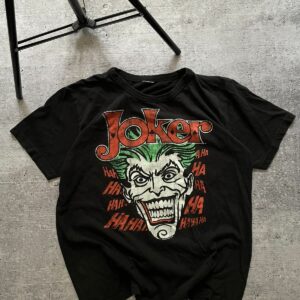 Vintage Y2K The Joker The Dark Knight Batman Movie T-Shirt in Black, Men's (Size Medium)