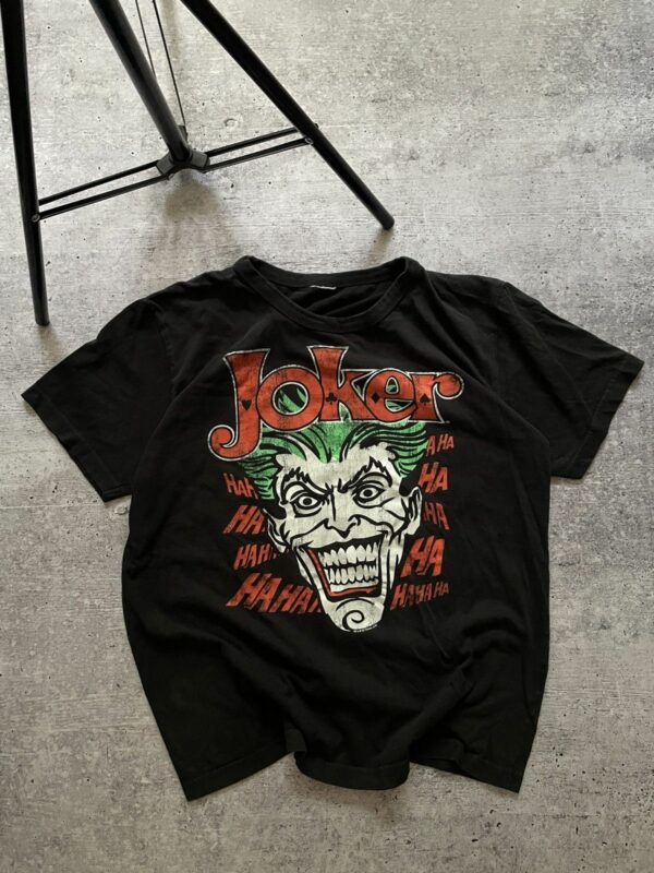 Vintage Y2K The Joker The Dark Knight Batman Movie T-Shirt in Black, Men's (Size Medium)