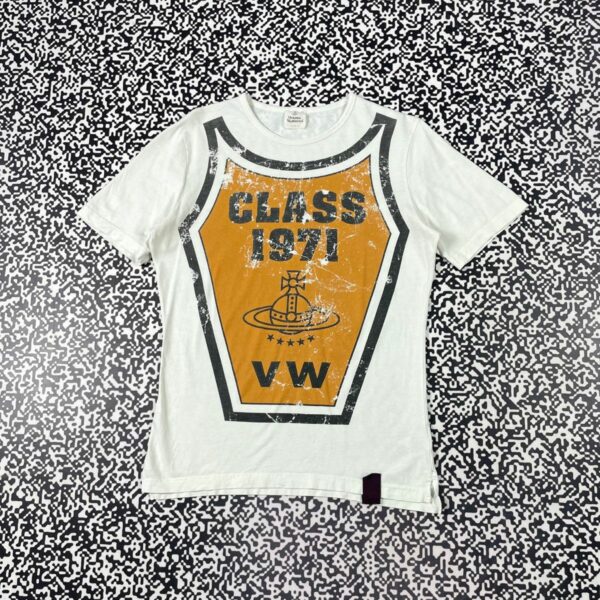 Vintage Y2K Vivienne Westwood Luxury Big Logo T-Shirt 90's in White, Men's (Size Medium)