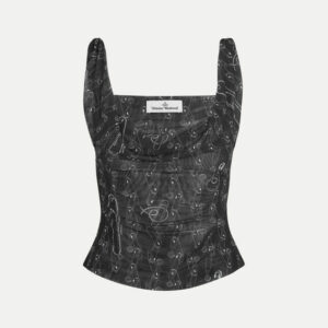 Vivienne Westwood Anna Top Printed Net Black-safety-pins L Women