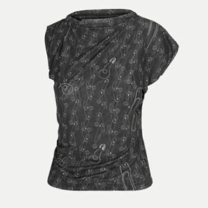 Vivienne Westwood Hebo Top Printed Net Black-safety-pins XS Women