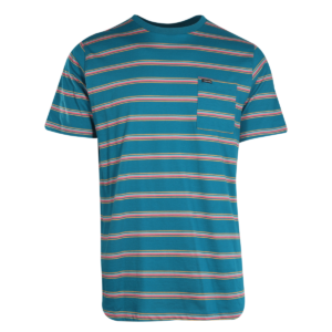 Volcom Men's T-Shirt Ocean Teal Striped S/S Tee (S33)