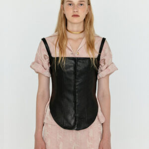 WEKO Bustier Leather Top_Black