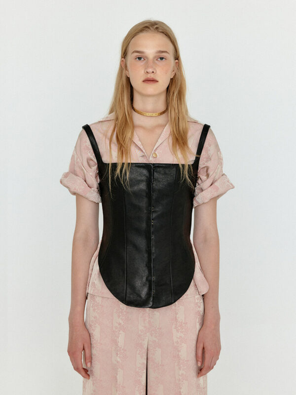 WEKO Bustier Leather Top_Black