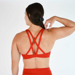 Weightlifting | Heather Lava | Strappy Sports Bra, Smooth and Breathable | FLEO