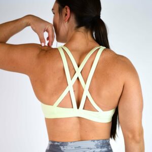 Weightlifting | Lime Cream | Strappy Sports Bra, Smooth and Breathable | FLEO