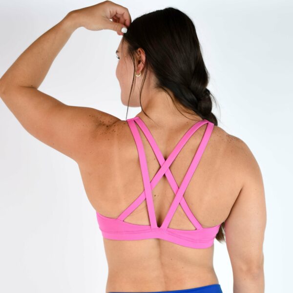 Weightlifting | Phlox Pink | Strappy Sports Bra, Smooth and Breathable | FLEO