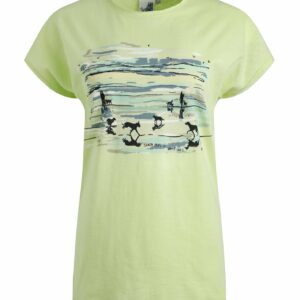 Weird Fish Beach Strolls Organic Cotton Graphic T-Shirt Celery Size 8