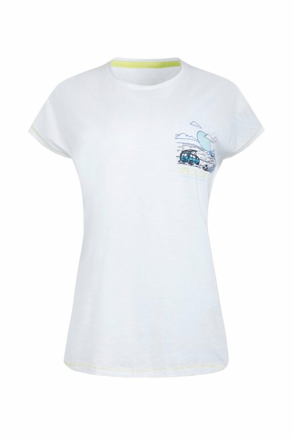 Weird Fish Happy Campers Organic Cotton Slub T-Shirt White Size 12